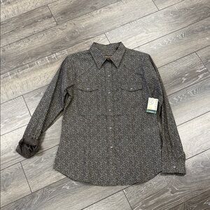 Roper Black and Gray Patterned Casual Shirt